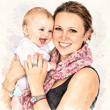 Portrait IA avec mains déformées et visage modifié