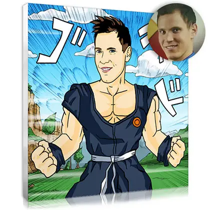 Portrait manga personnalisé d'après photo façon Dragon Ball