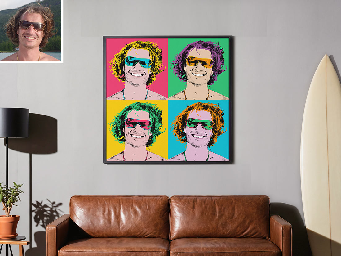 Tableau Pop Art personnalisé à partir de votre photo pour la décoration murale