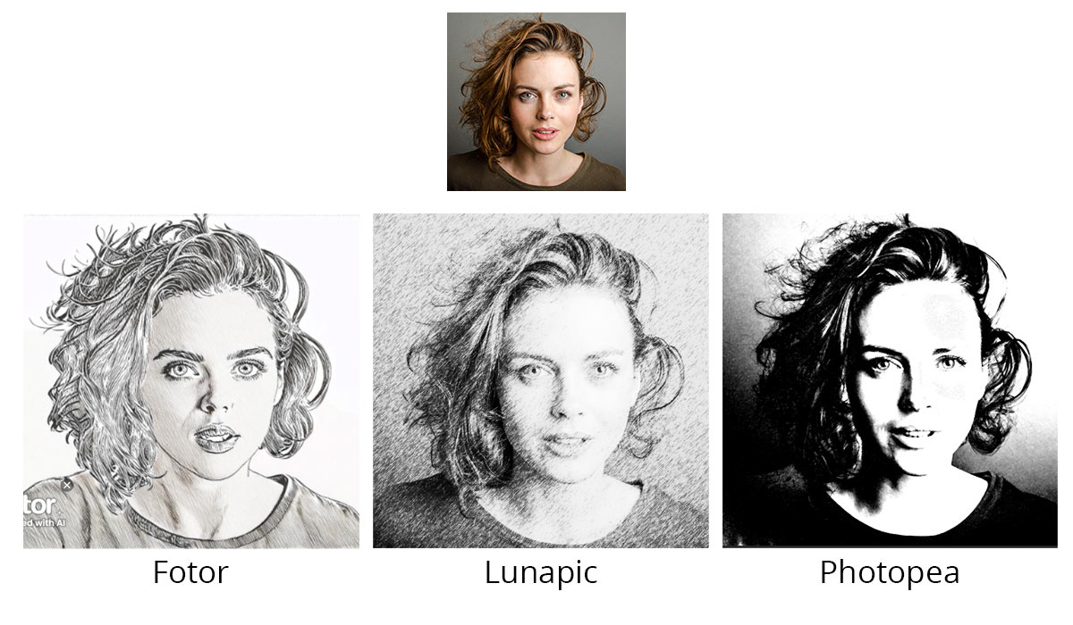 Photo transformed into a drawing with automatic software