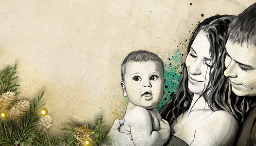 Photo de famille en dessin