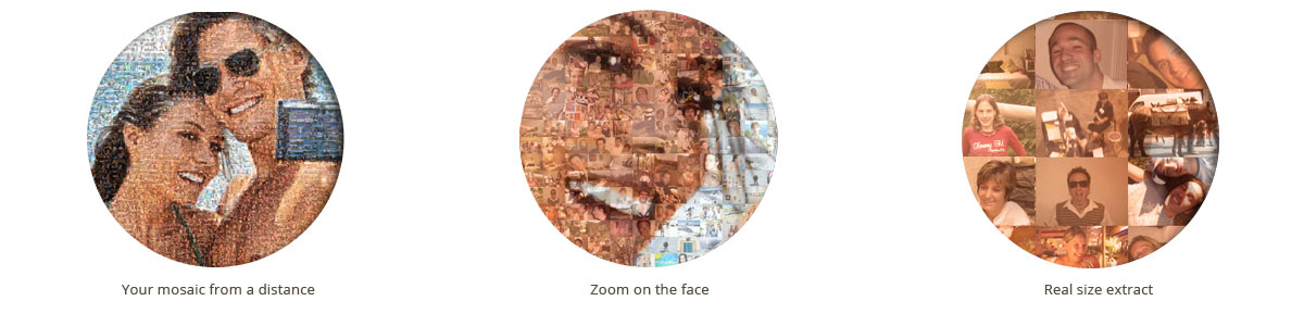 zoom on photo mosaic