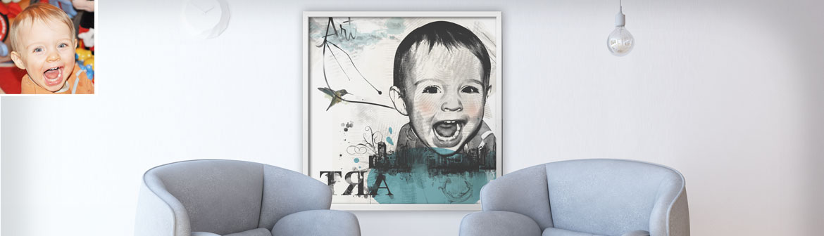 Décoration de chambre bébé avec son portrait