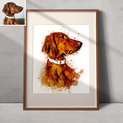 Photo de chien en style aquarelle