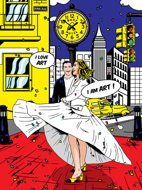 Example of couple picture in Lichtenstein style