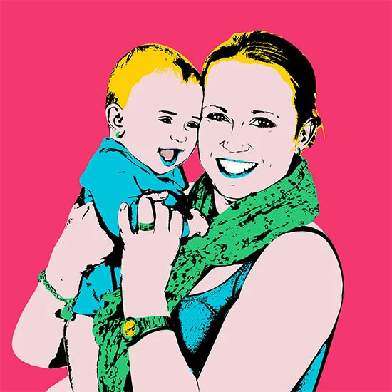 Portrait pop art d'après photo