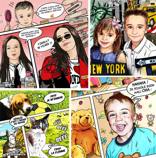 Exemples de photos en bande dessinée
