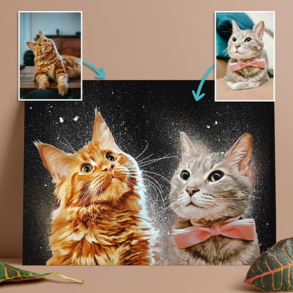 Combiner plusierus photos sur vos portraits d'animaux personnalisés