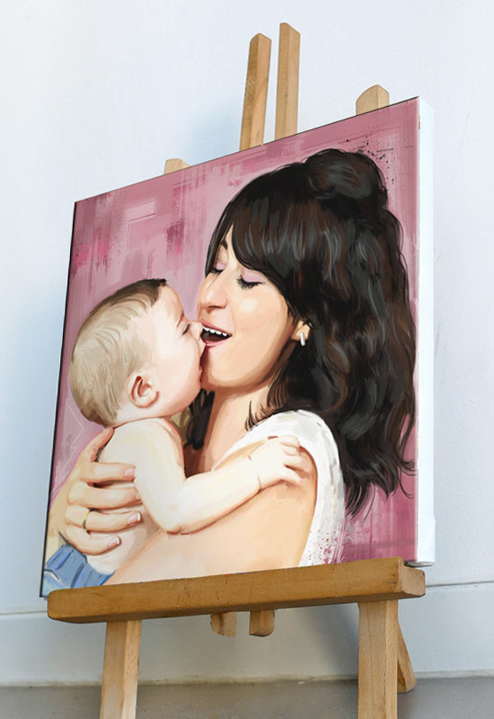 Un portrait style peinture imprimé sur toile tendue