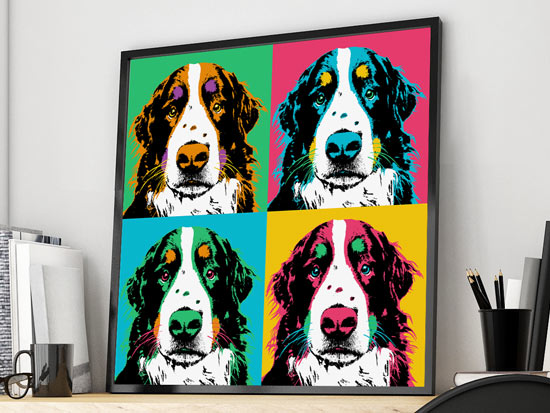 Pet portrait in pop art created from picture
