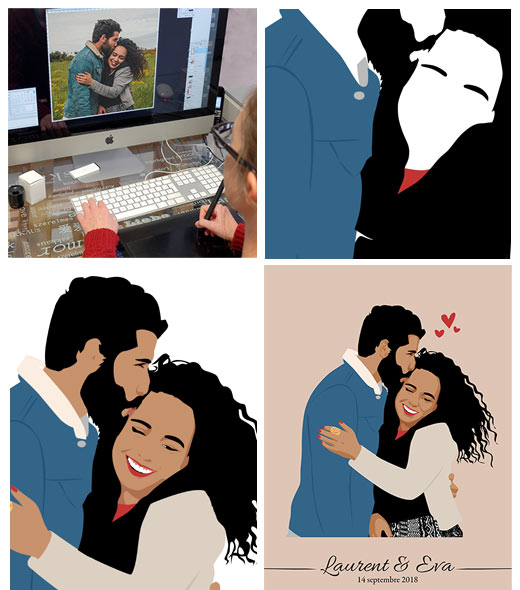 Création d'un portrait minimaliste personnalisé d'après photo