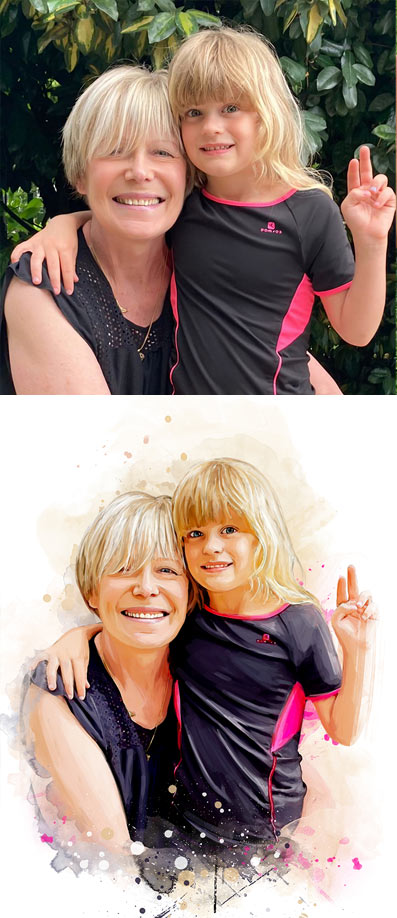Votre photo en aquarelle, créée par une graphiste professionnelle puis imprimée