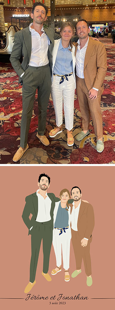 Votre photo en portrait minimaliste, photo de famille illustrée