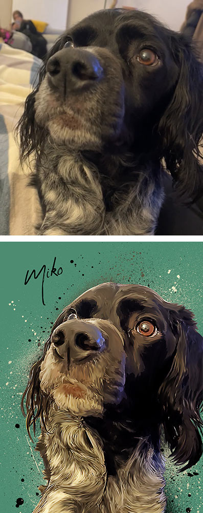 Example of a painting pets portrait