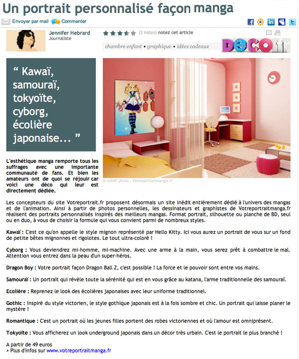 Article dans journal sur Votreportrait.fr