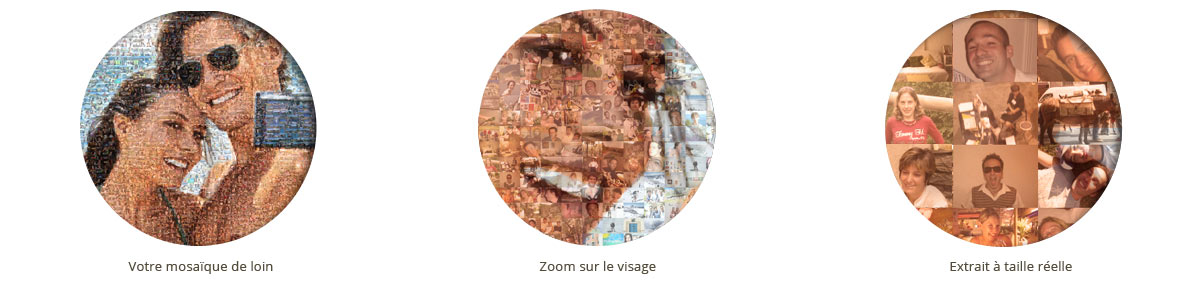 zoom sur mosaïque de photos