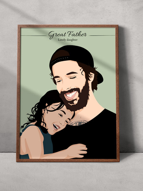 Your family in minimalist style printed on poster
